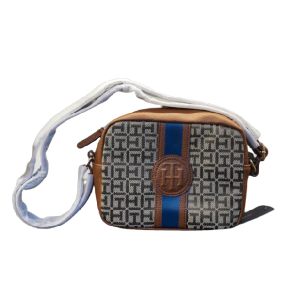 Tommy Hilfiger Iconic Camera Crossbody Brown Canvas Leather Bag