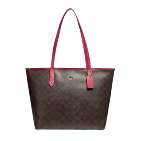 Coach Zip Top Tote In Signature Canvas Coffee  - 4455