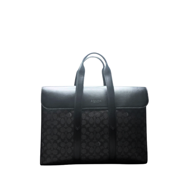 Coach Metropolitan Portfolio In Signature Canvas Black - CH39775