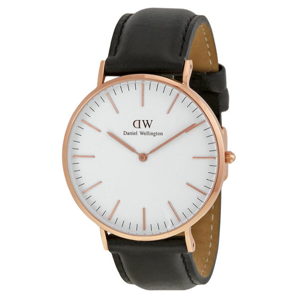 Daniel Wellington Classic Sheffield Brown Leather Strap White Dial Watch for Gents - 0107DW