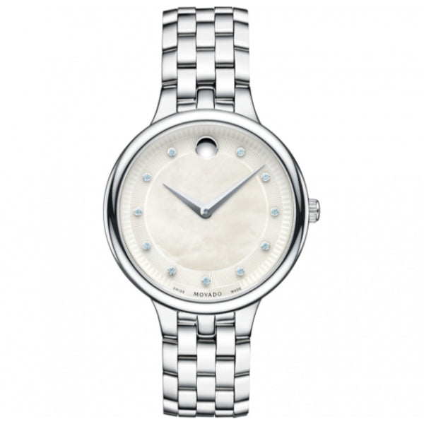 Movado Trevi Silver Stainless Steel Mother of Pearl Dial Quartz Watch for Ladies - Movado 0606810