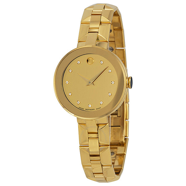 Gold movado clearance with diamonds