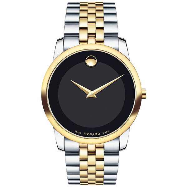 Movado Museum Classic Two-tone Stainless Steel Black Dial Quartz Watch for Gents - 606899