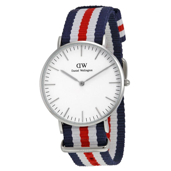 Daniel Wellington Classic Canterbury Two-tone Nylon Strap White Dial Watch for Gents - 0606DW