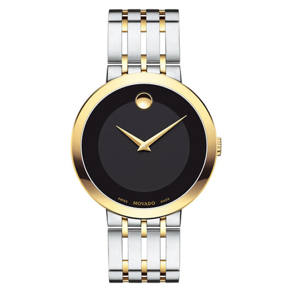 Movado Museum Esperanza Two-tone Stainless Steel Black Dial Quartz Watch for Gents - 607058