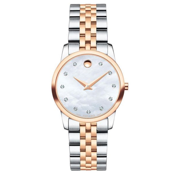 Movado Museum Two-tone Stainless Steel Mother of pearl Dial Quartz Watch for Ladies - 0607077-L