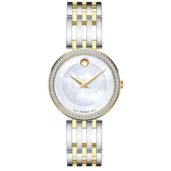 Movado Esperanza Two-tone Stainless Steel Mother of pearl Dial Quartz Watch for Ladies - 607085