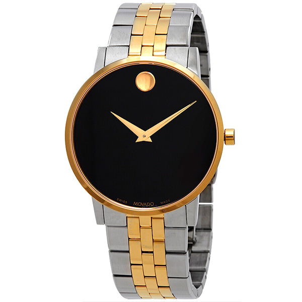 Movado Museum Two-tone Stainless Steel Black Dial Quartz Watch for Gents- 0607200