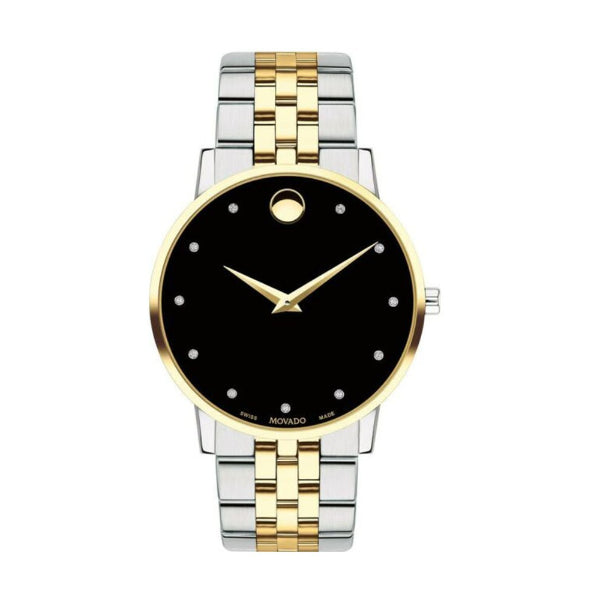 Movado Museum Classic Two-tone Stainless Steel Black Dial Quartz Watch for Gents - Movado 0607202