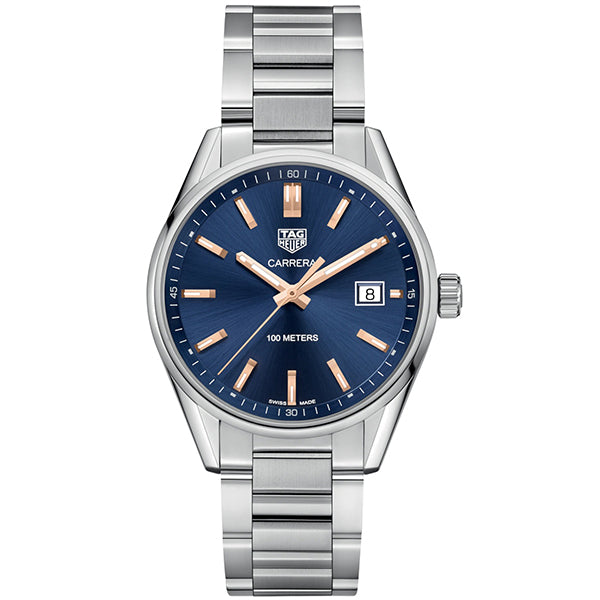 Tag Heuer Carrera Silver Stainless Steel Blue Dial Quartz Watch for Ladies - WAR1112BA0601