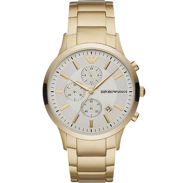 EMPORIO ARMANI Renato Gold Stainless Steel Cream Dial Chronograph Quartz Watch for Gents - AR11332