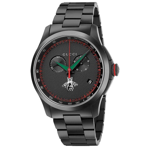 Gucci G-Timeless Black Stainless Steel Black Dial Quartz Watch for Gents - YA126269