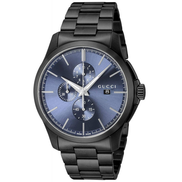 Gucci G-Timeless Black Stainless Steel Navy Dial Quartz Watch for Gents - YA126275