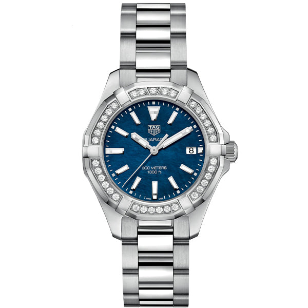 Tag Heuer Aquaracer Silver Stainless Steel Blue Dial Quartz Watch for Ladies - WAY131NBA0748