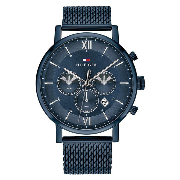 Tommy Hilfiger Evan Blue Mesh Bracelet Blue Dial Chronograph Quartz Watch for Gents - 1710397