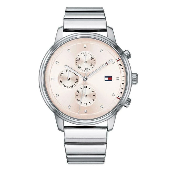Tommy Hilfiger Blake Silver Stainless Steel Pink Dial Chronograph Quartz Watch for Ladies - 1781904