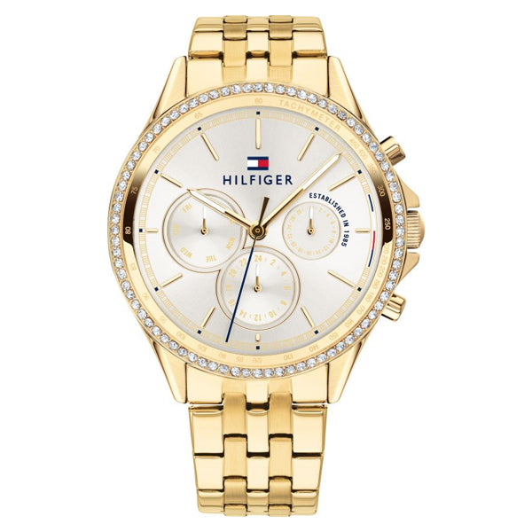 Tommy Hilfiger Ari Gold Stainless Steel White Dial Chronograph Quartz Watch for Ladies - 1781977