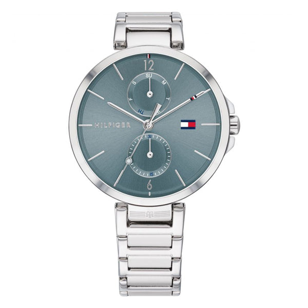 Tommy Hilfiger Angela Silver Stainless Steel Blue Dial Quartz Watch for Ladies - 1782126