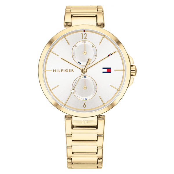 Tommy Hilfiger Angela Gold Stainless Steel Gold Dial Quartz Watch for Ladies - 1782128