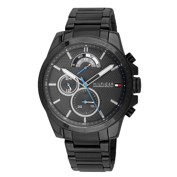 Tommy Hilfiger Decker Gun metal Stainless Steel Grey Dial Chronograph Quartz Watch for Gents - 1791347