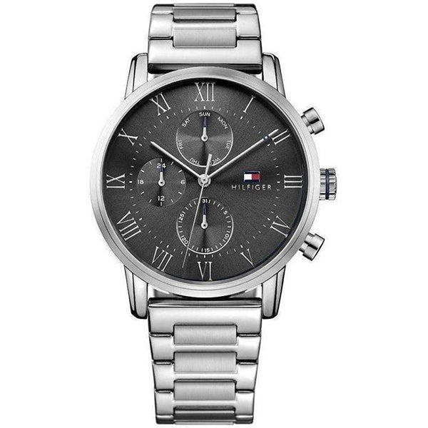 Tommy Hilfiger Kane Silver Stainless Steel Grey Dial Chronograph Quartz Watch for Gents - 1791397