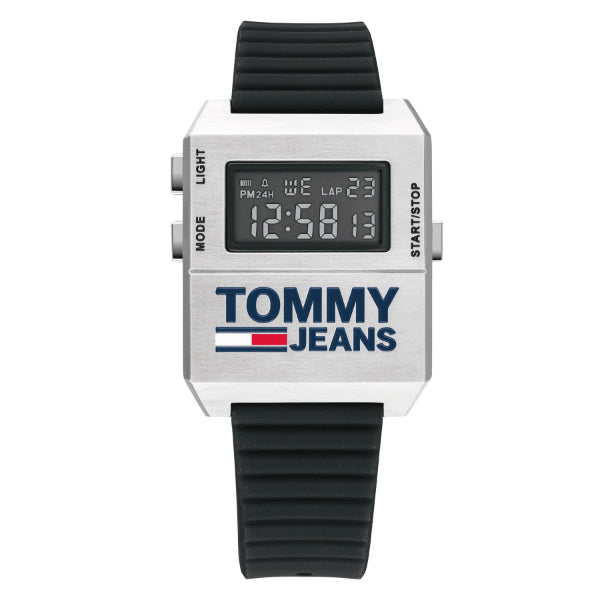 Tommy Hilfiger Tommy Jeans Expedition Black Silicone Strap Digital Dial Quartz Unisex Watch - 1791672