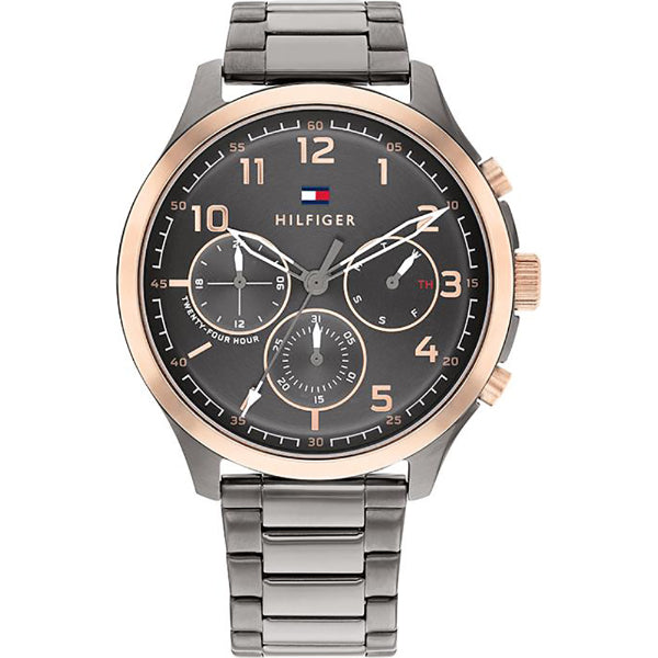 Tommy Hilfiger Asher Grey Stainless Steel Grey Dial Chronograph Quartz Watch for Gents - 1791871