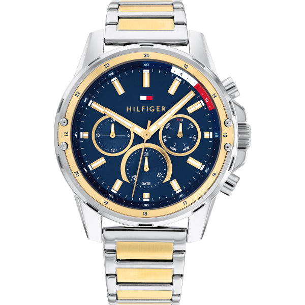 Tommy Hilfiger Mason Two-tone Stainless Steel Blue Dial Chronograph Quartz Watch for Gents - 1791937