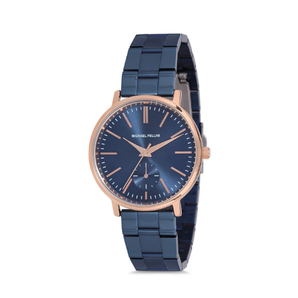Michael Fellini Blue Stainless Steel Blue Dial Quartz Watch for Ladies - MF2232-4
