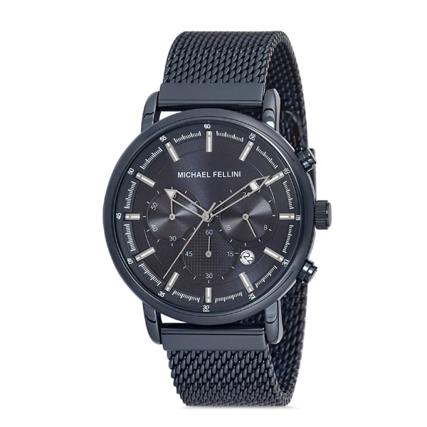 Michael Fellini Navy blue Mesh Bracelet Navy Blue Dial Quartz Watch for Gents - MF2243-4