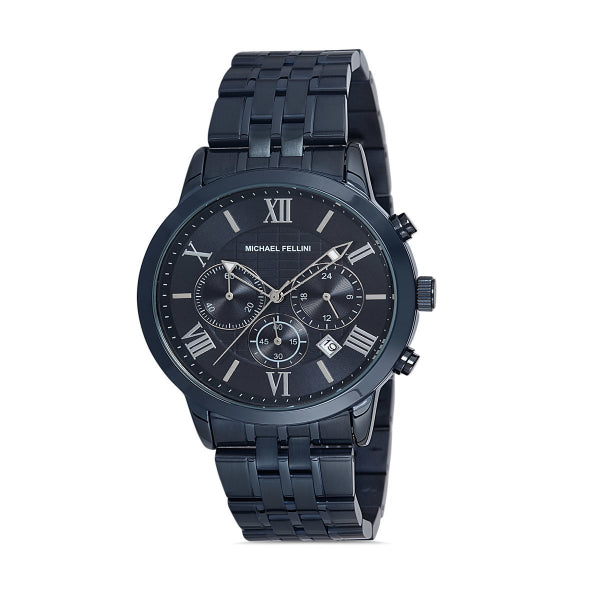 Michael Fellini Navy blue Stainless Steel Navy Blue Dial Quartz Watch for Gents - MF2244-4