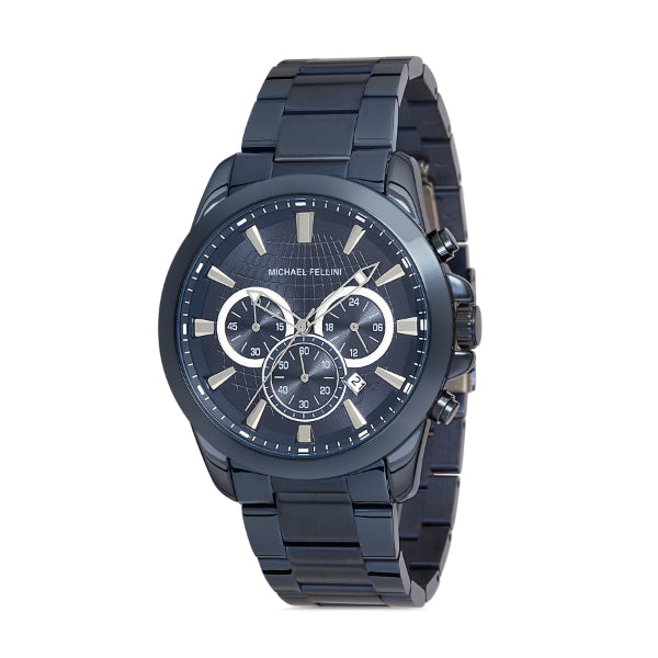 Michael Fellini Navy blue Stainless Steel Navy Blue Dial Quartz Watch for Gents - MF2245-4