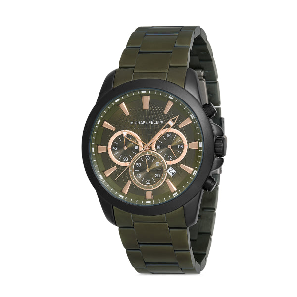 Michael Fellini Green Stainless Steel Green Dial Quartz Watch for Gents - MF2245-7
