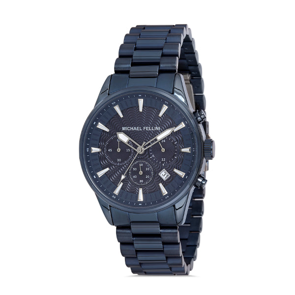 Michael Fellini Navy blue Stainless Steel Navy Blue Dial Quartz Watch for Gents - MF2246-4