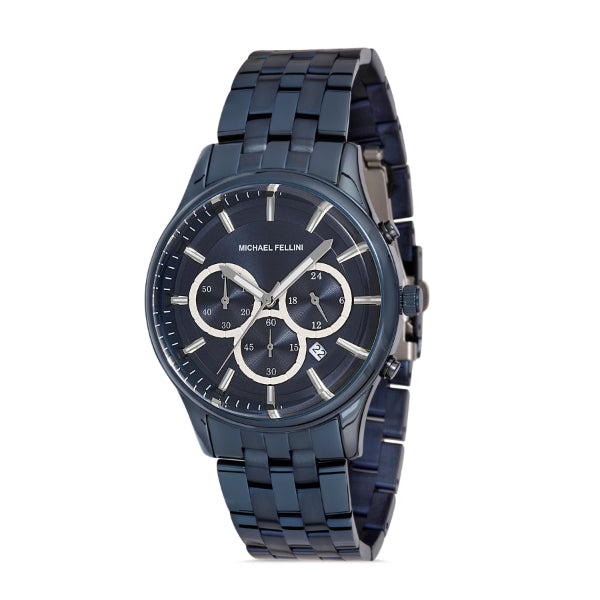 Michael Fellini Navy blue Stainless Steel Navy Blue Dial Quartz Watch for Gents - MF2247-4