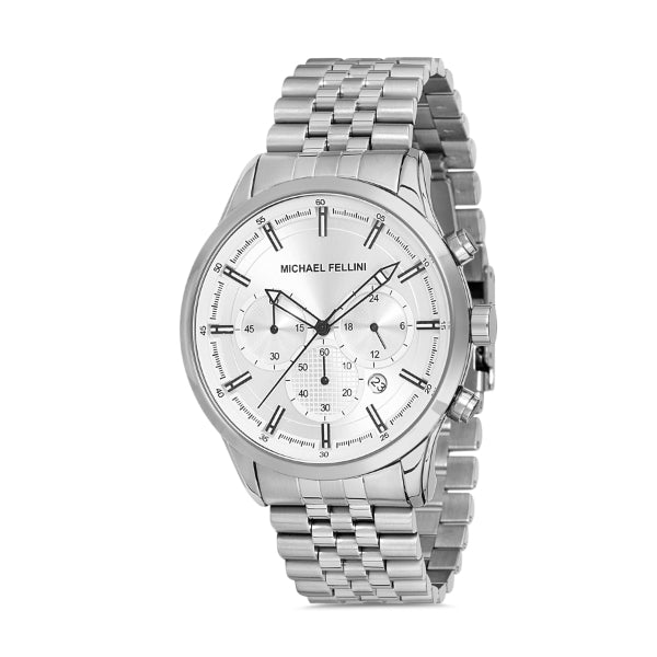 Michael Fellini Silver Stainless Steel Silver Dial Quartz Watch for Gents - MF2250-1