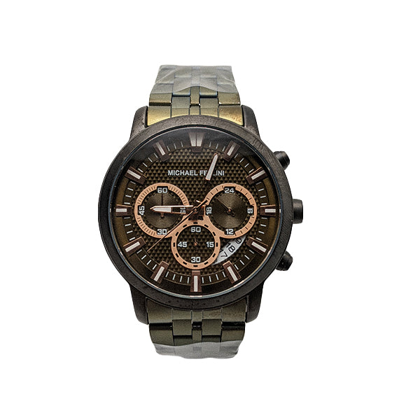 Michael Fellini Green Stainless Steel Green Dial Quartz Watch for Gents - MF2251-8