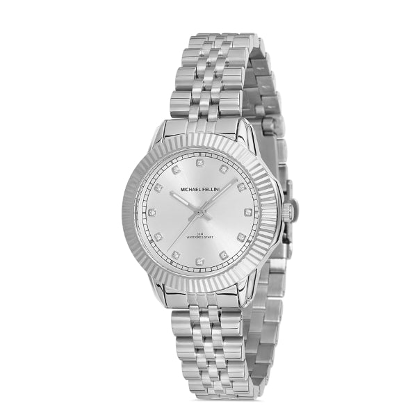 Michael Fellini Silver Stainless Steel Silver Dial Quartz Watch for Ladies - MF2260-1