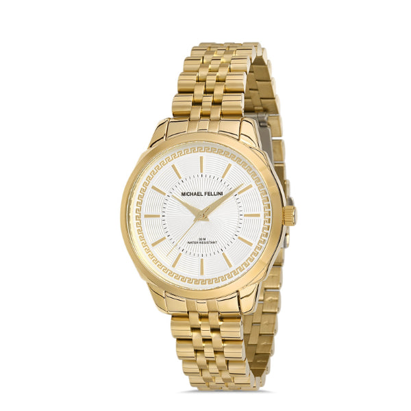 Michael Fellini Gold Stainless Steel Silver Dial Quartz Watch for Gents - MF2275-2