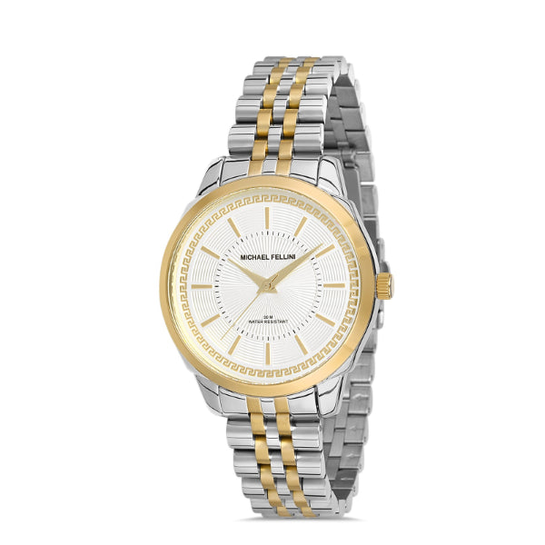 Michael Fellini Two-tone Stainless Steel Silver Dial Quartz Watch for Gents - MF2275-4