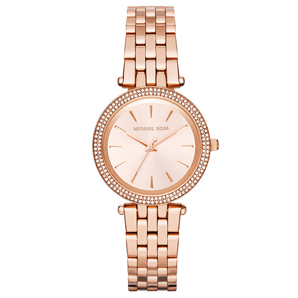 Michael Kors Mini Darci Rose Gold Stainless Steel Rose Gold Dial Quartz Watch for Ladies - MK-3431