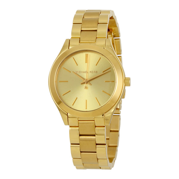 Michael Kors Hartman Gold Stainless Steel Gold Dial Quartz Watch for Ladies - MK-3512