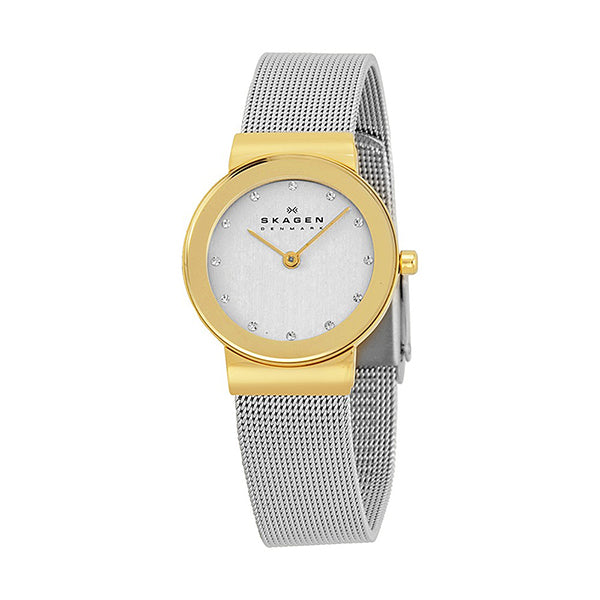 Skagen Freja Lille Silver Mesh Bracelet Mother of pearl Dial Quartz Watch for Ladies - 358SGSCD
