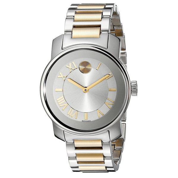 Movado Bold Series Two-tone Stainless Steel Gold Tone Dial Quartz Watch for Ladies - 3600245