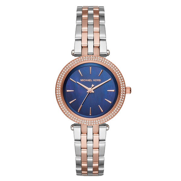 Michael Kors Mini Darci Two-tone Stainless Steel Blue Dial Quartz Watch for Ladies - MK-3651