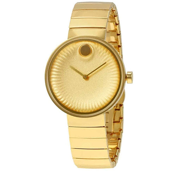 Movado Edge Series Yellow Gold Stainless Steel Yellow Gold Dial Quartz Watch for Ladies - 3680014