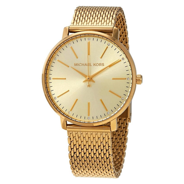 Michael Kors Pyper Gold Mesh Bracelet Gold Dial Quartz Watch for Ladies - MK-4339