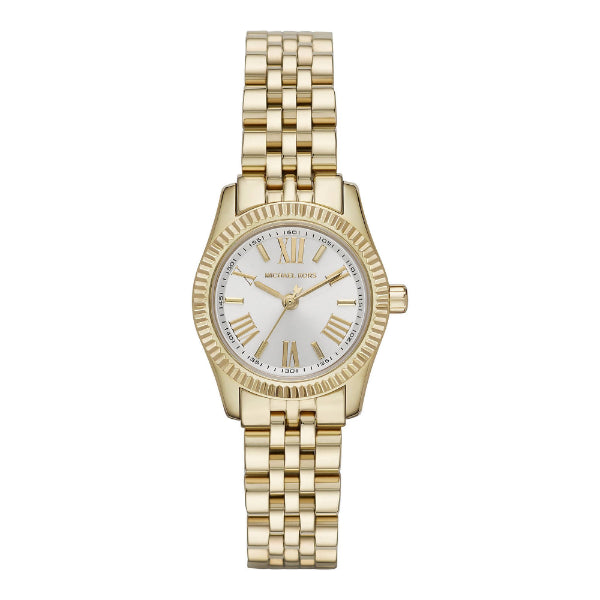 Michael Kors Lexington Gold Stainless Steel Silver Dial Quartz Watch for Ladies - MK3229-H