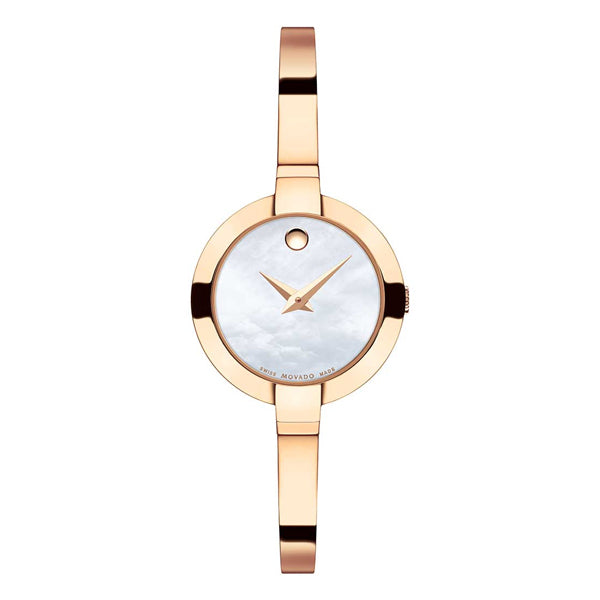 Movado Bela Gold Stainless Steel Mother of pearl Dial Quartz Watch for Ladies - 607082