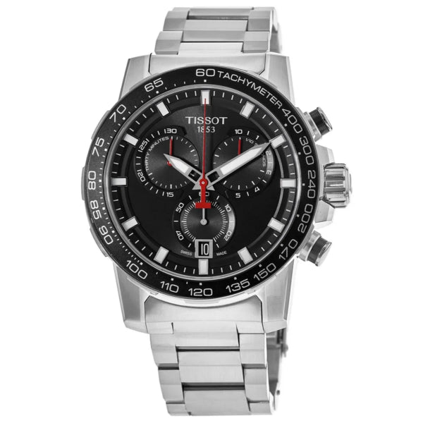 Tissot T-Sport Silver Stainless Steel Black Dial Chronograph Quartz Watch for Men's - T125.617.11.051.00
